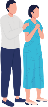 Distressed couple  Illustration