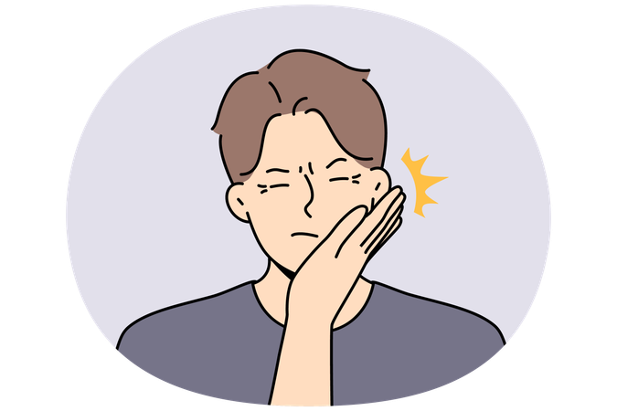 Distressed unhappy man being slapped by female lover  Illustration