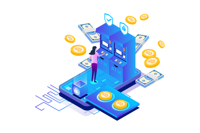 Distributeur automatique de crypto-monnaie  Illustration