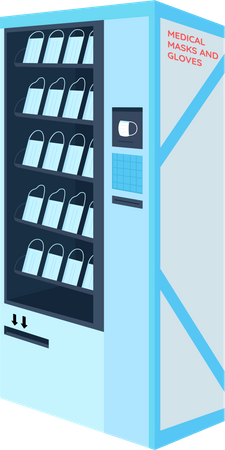Distributeur automatique de masques en plastique  Illustration
