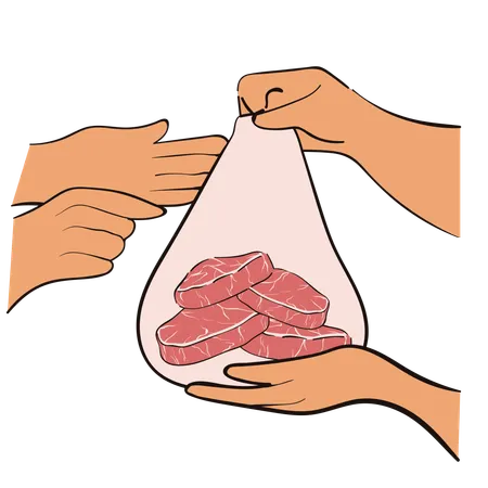 Distributing Adha meat to residents  Illustration