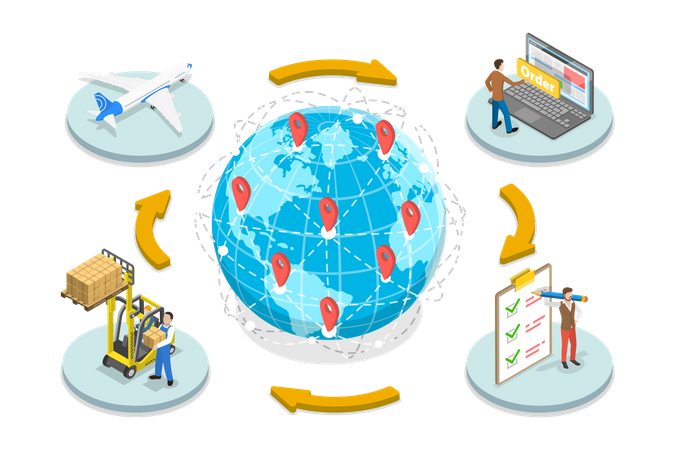 Distribution logistique mondiale  Illustration