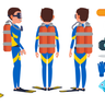 diver illustration free download