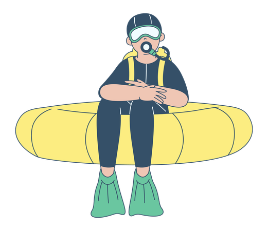 Diver in Float  Illustration