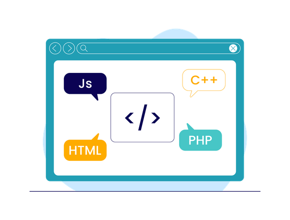 Différents langages de programmation pour le développement de sites Web  Illustration