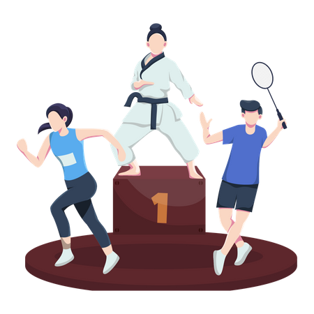Divers sports pour concourir  Illustration