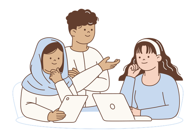 Diverse Business Team Collaborating for Racial Equality and Inclusion  Illustration