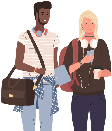 Diverse college student  Illustration