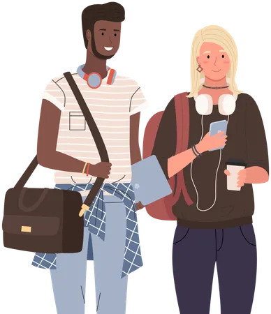 Diverse college student  Illustration