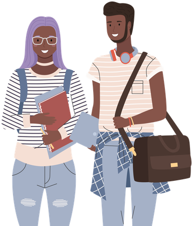 Diverse college student  Illustration