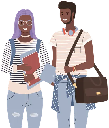 Diverse college student  Illustration
