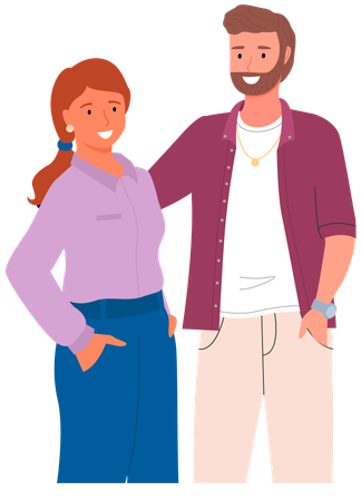 Diverse college student standing together  Illustration