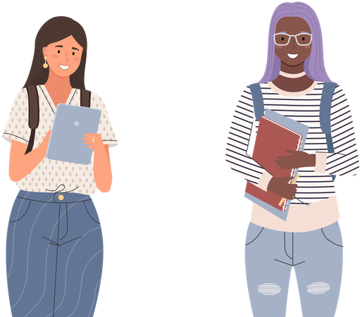 Diverse college students  Illustration