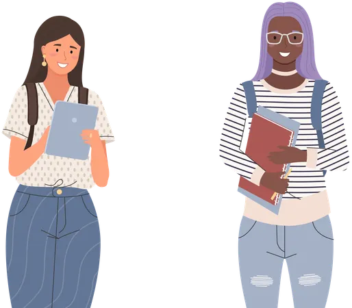 Diverse college students  Illustration