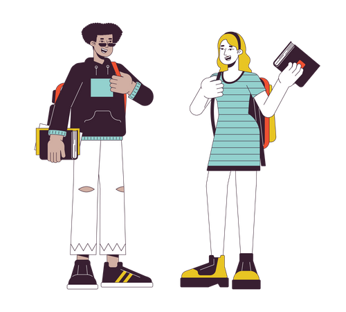 Diverse college students  Illustration