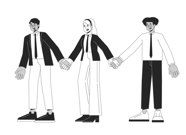 Diverse corporate employees holding handss  Illustration