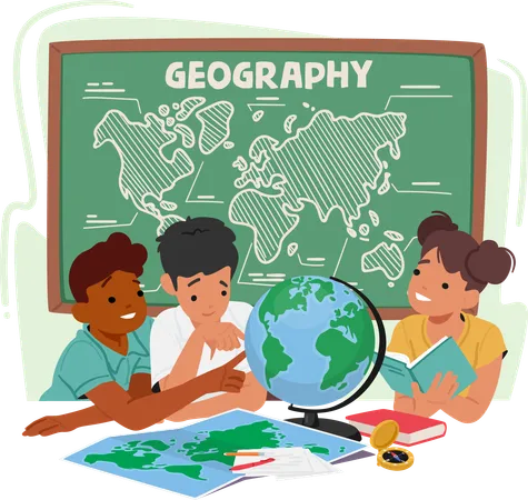 Diverse Group Of Eager Kids Gathers In A Classroom Representing Different Cultures From Around The Globe Together They Share The Joy Of Learning And Friendship Cartoon People Vector Illustration Illustration
