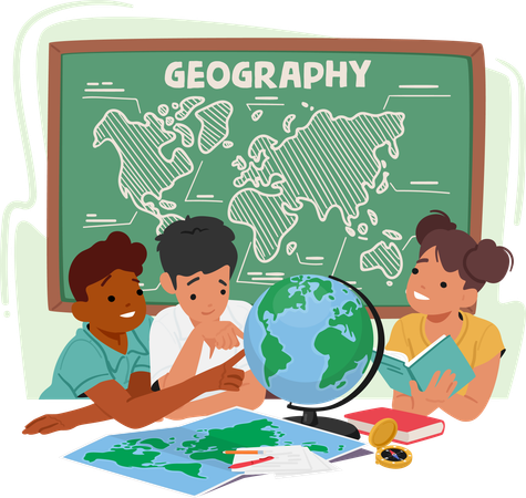 Diverse Group Of Eager Kids Gathers In A Classroom  Illustration