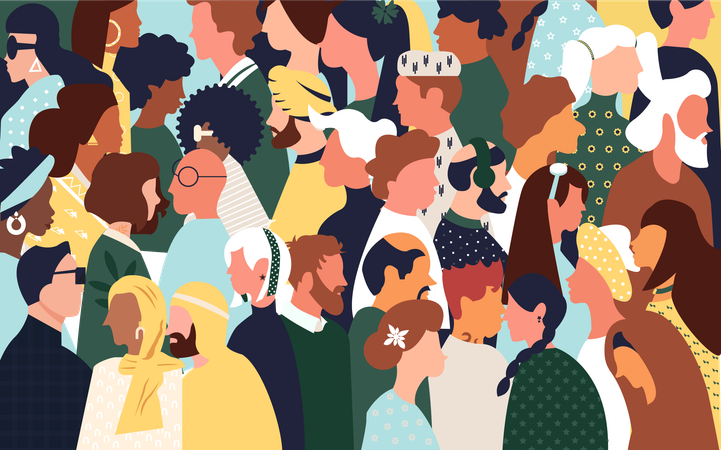 Diverse inclusion people crowd  Illustration