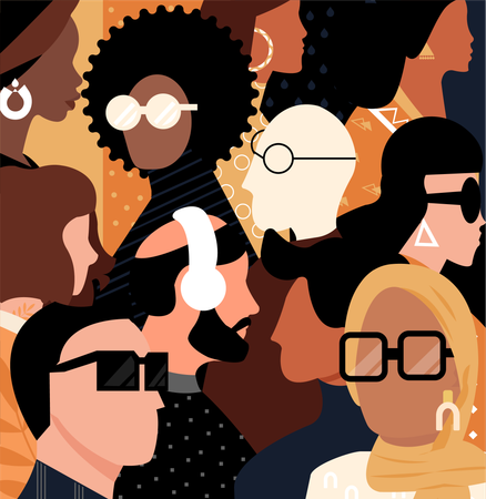 Diverse inclusion people crowd  Illustration