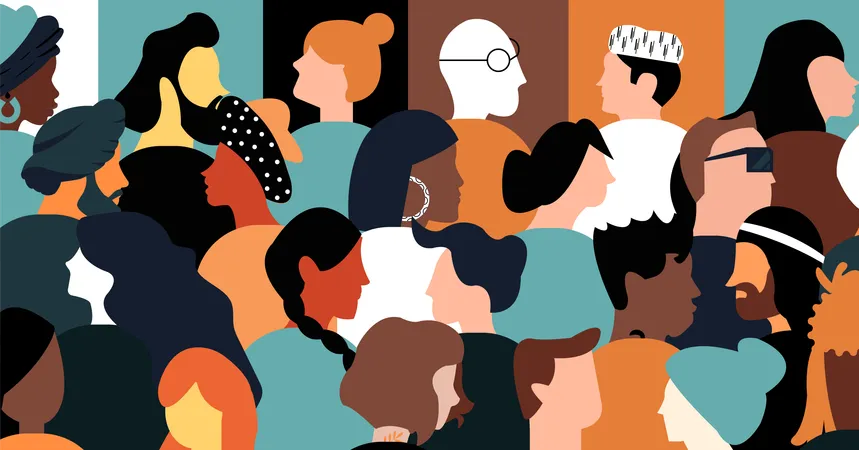 Diverse inclusion people crowd  Illustration