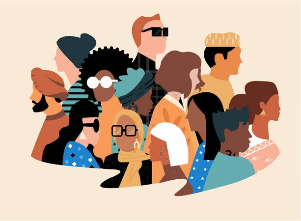 Diverse inclusion people  Illustration