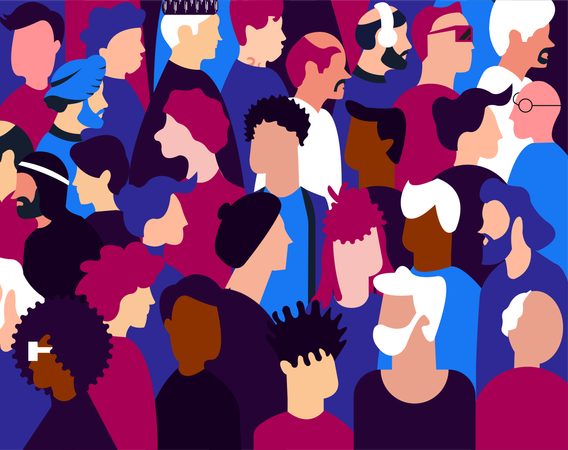 Diverse inclusion people of male crowd  Illustration