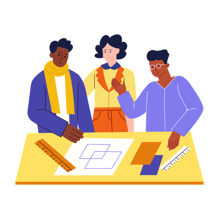Diverse people doing teamwork  Illustration