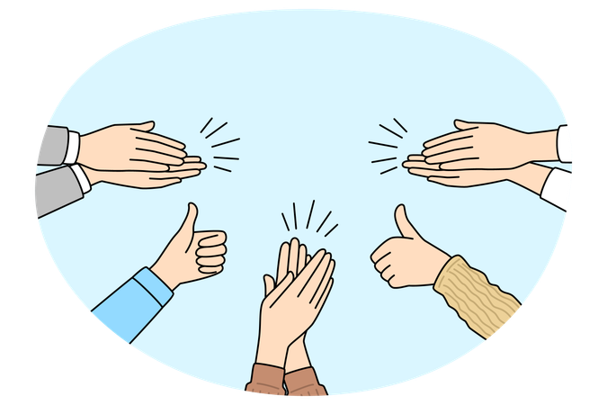 Diverse people greeting with success  Illustration