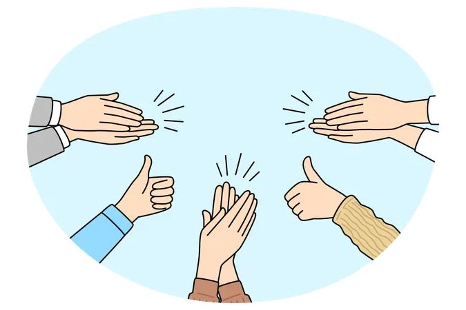 Diverse people greeting with success  Illustration