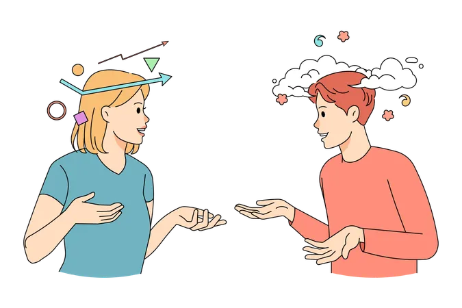 Diverse people with different mindset communicate  Illustration