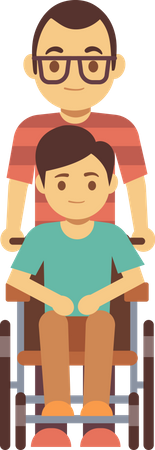 Diverse Schüler im Rollstuhl  Illustration