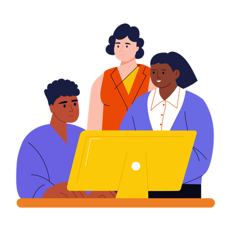 Diverse team working together  Illustration