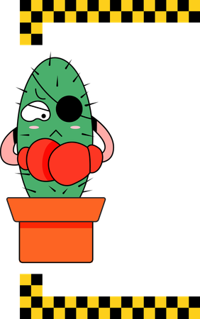 Boxeo divertido de cactus  Ilustración