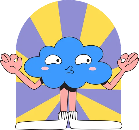 Labio de bolso de personaje de nube divertida  Ilustración