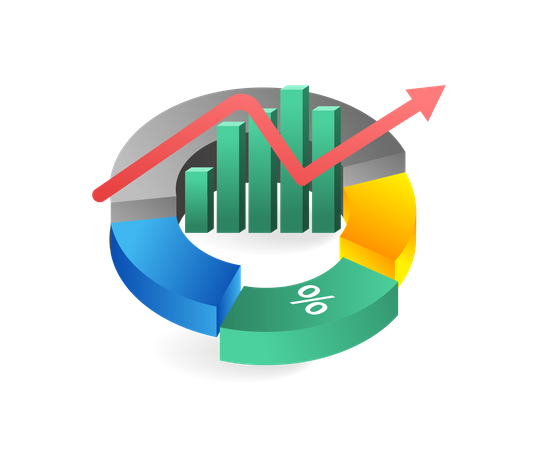 Dividing Target Business Bar Chart Illustration