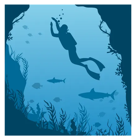 Diving Scuba  Illustration
