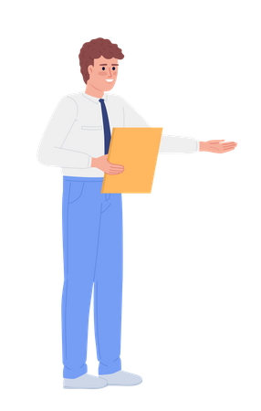 Division manager with clipboard  Illustration
