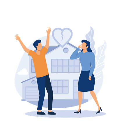 Divorce or Family problems  Illustration