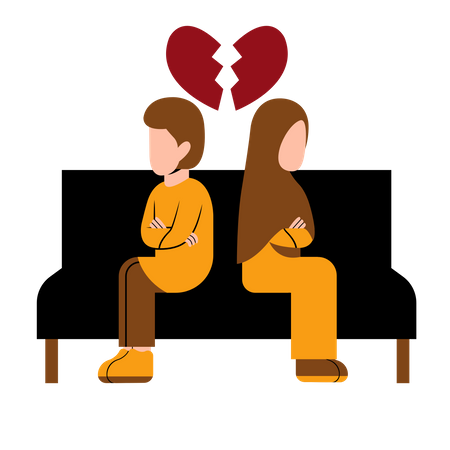 Divorced Couple  Illustration