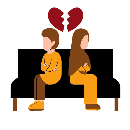 Divorced Couple  Illustration