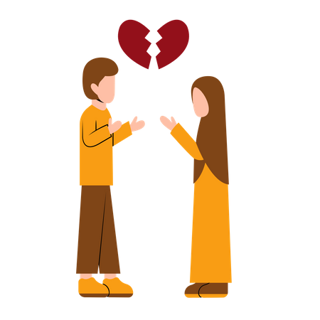 Divorced Islamic Couple  Illustration