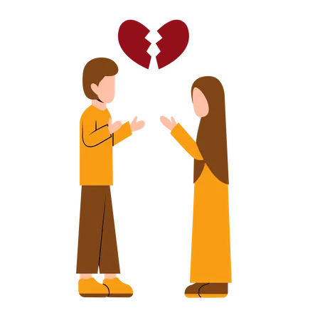 Divorced Islamic Couple  Illustration