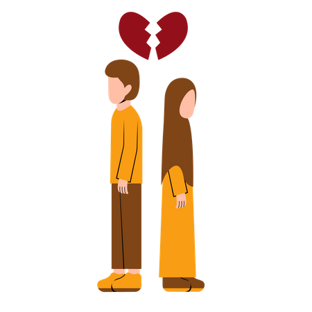 Divorced Muslim Couple  Illustration