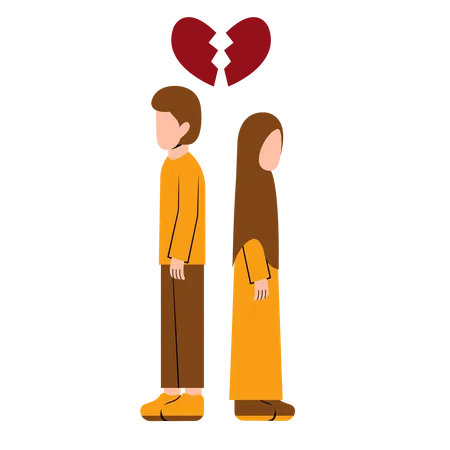 Divorced Muslim Couple  Illustration