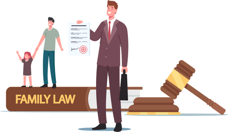 Divorcio, custodia de los hijos o pensión alimenticia  Ilustración