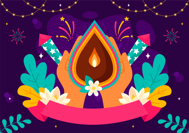 Festival das Luzes de Diwali  Ilustração