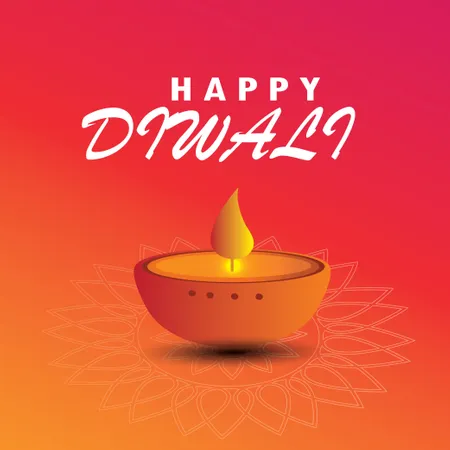 Diwali Festival Greeting Card With Beautiful Rangoli And Diya Background  Illustration