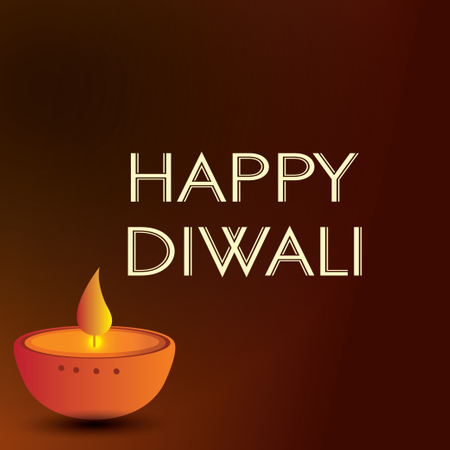 Diwali Festival Greeting Card With Beautiful Rangoli And Diya Background  Illustration