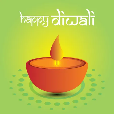 Diwali Festival Greeting Card With Beautiful Rangoli And Diya Background  Illustration